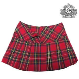 New Viper London Red Tartan/Plaid Hipster 14 (35cm) Mini Skirt 