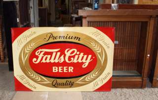 Antique Falls City Beer Tin Sign 69 x 45 1/2  