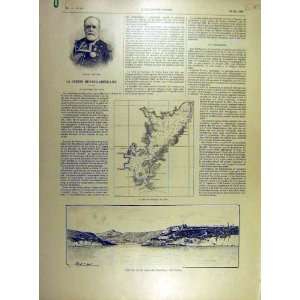  1898 Hispano American Map Santiago Cuba Manilla Print 