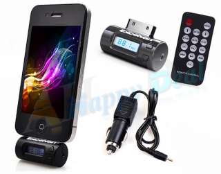 FM RADIO TRANSMITTER+CAR CHARGER for IPHONE 4 3GS IPOD US  