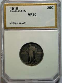 1916 STANDING LIBERTY QUARTER VF NICE ORIGINAL COIN  