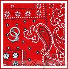booak fabric vtg rare b w large pattern red white