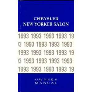    1993 CHRYSLER NEW YORKER SALON Owners Manual User Guide Automotive