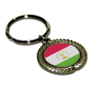  Tajikistan Flag Pewter Key Chain