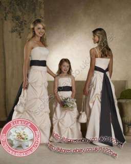 Long sash Bridesmaid dress flower girl dress party dress ball gown 