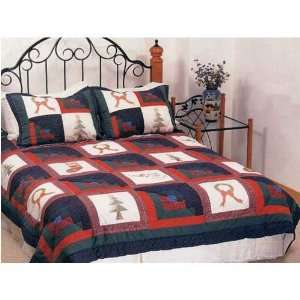  Christmas Log Cabin Quilt   King Size