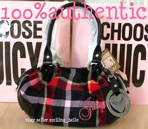 JUICY COUTURE PLAID BABY FLUFFY BAG TOTE DAYDREAMER NWT  
