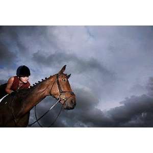  Female Jockey Riding Horse   Peel and Stick Wall Decal by 