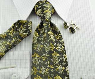 24sty Woven silk business tie Necktie cufflink big sale  