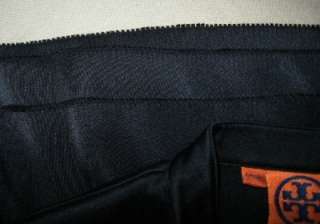 TORY BURCH Black Silk Long Sleeve Blouse w/Ruffles & French Cuffs Sz 2 