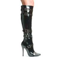 Sexy 5 Knee High Stiletto Heel Boots With Buckles 10  