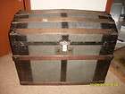 Vtg Antique VICTORIAN BRIDES STEAMER Dome TRUNK w BEAUTIFUL TRAY Exec 