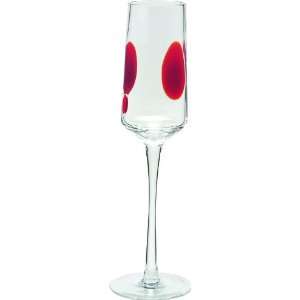  Wine Things Unlimited Red Speckle Champagne Flute, 6 Pack 