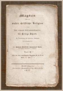 1846 Emanuel Swedenborg Book. Johann Tafel. Tübingen  