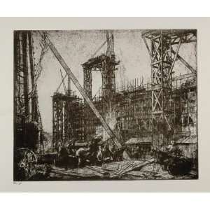  1912 Print Victoria Albert Museum Construction Brangwyn 