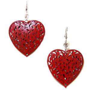  Just Give Me Jewels Openwork Red Heart shaped Dangle 