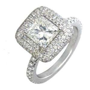  2.36 Ct GIA Certified Princess Diamond Cocktail Ring in 