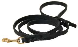 nocturne dog leash is hand braided on both ends for a beautiful 