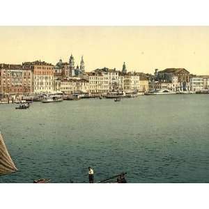 Vintage Travel Poster   Hotels on the Schiavoni Venice Italy 24 X 18.5