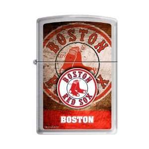   Red Sox MLB Logo Brushed Chrome Lighter, 5052