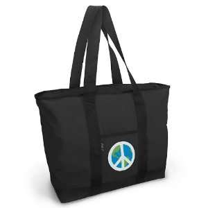 World Peace Sign Tote Bag Black