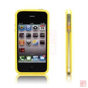   TPU Bumper Frame Silicone Skin Case W/ Side Button for iPhone 4S 4G 4