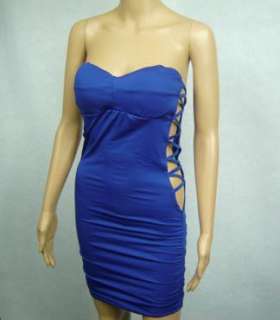 D367 Womens Sexy Tube Top Padded Clubbing Dress 8 10  