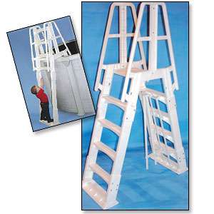 Slide Lock Resin A Frame Pool Ladder w/Barrier  