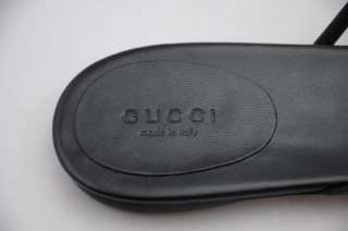 Gucci GG Logo Leather Slides Flip Flops Sandals Shoes sz US 5.5 C EU 