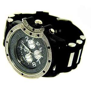  New Mens Black Iced out bling hip hop wrist watch Jewelry
