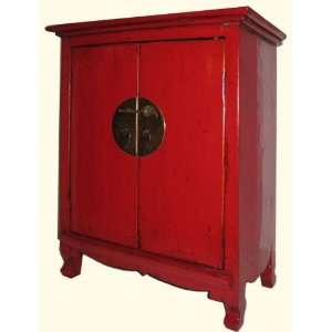 Red Shanxi Elmwood 19 inch H. Oriental Cabinet carved 