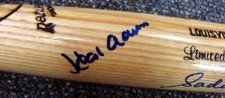 Sadaharu Oh & Hank Aaron Autographed Louisville Slugger Bat PSA/DNA 