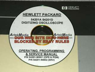 HP 54201A 54201D Ops / Program / Servive Manuals 2 Vol  