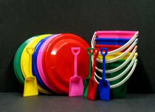 ea Beach Sand Buckets Toy Shovels Frisbee Mfg.USA Lead Free Color 