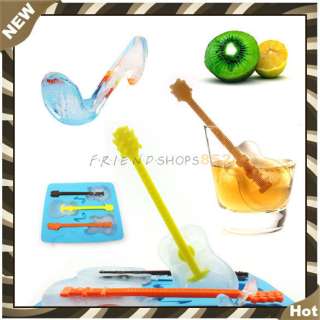 Cool Guitar Shaped Cube Trays Ice Mold Maker Silicone  
