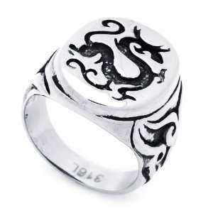   Steel Antique Dragon Ring For Men (Size 9 to 15) Size 14 Jewelry