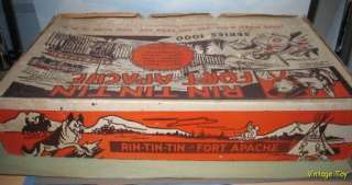 1958 Rin Tin Tin at Fort Apache Marx Playset #3658   w/ Box & Rusty 