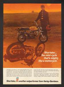 1972 Harley Davidson Shortster Mini Motorcycle Print Ad  