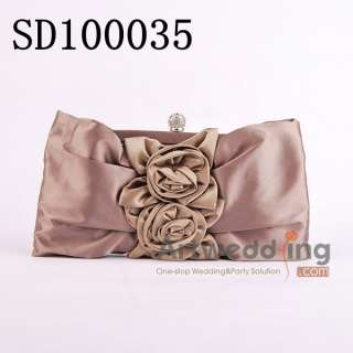  Satin Clutch Handbag (Gold/white/fushia/black/light gold/khaki
