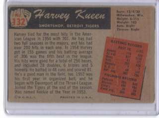 1955 Bowman Harvey Kuenn Error Card #132 Tigers ERR  