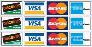 Credit Card Logos #1 Vinyl Decal Sticker Set Gloss Laminated   3 logos 