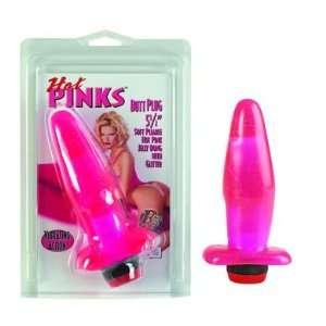 Bundle Hot Pink Butt Plug and 2 pack of Pink Silicone Lubricant 3.3 oz