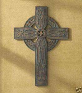 rustic OLD WORLD IRON crucifix CELTIC Knot Wall Cross  