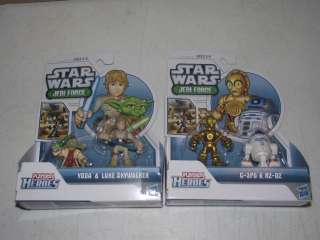   STAR WARS JEDI FORCE HEROES Luke + Yoda C3PO + R2D2 PLAYSKOOL  