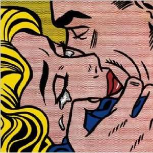  Roy Lichtenstein 30.75W by 31H  Kiss V (Serigraph 