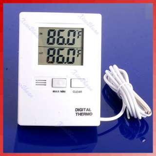 New LCD Digital Indoor And Outdoor Thermometer Temperature Meter White 