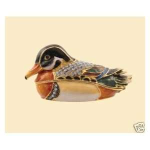   Box Jewelry Trinket DUCK JEWELED Wood Duck Patio, Lawn & Garden