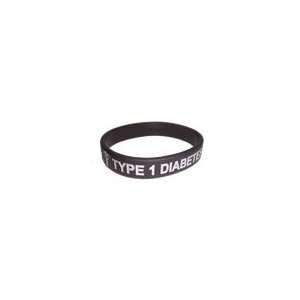  Type 1 Diabetes Medical ID Wristband Black with Silver 