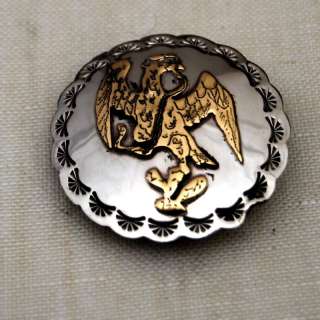 Nickel Silver & Brass Overlay Concho Mexican Eagle  