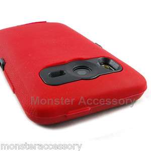 Red Double Layered Hard Case Cover For HTC Inspire 4G  
